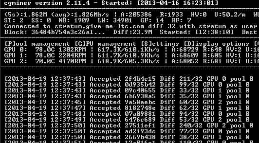 CGMiner 3.7.2 - GPU Mining Software (Litecoin Scrypt) 64 Bit