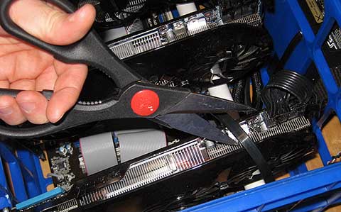 Step 1: Cut the GPU cable ties