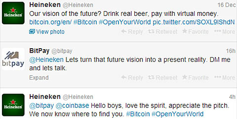 Heineken Bitcoin tweet